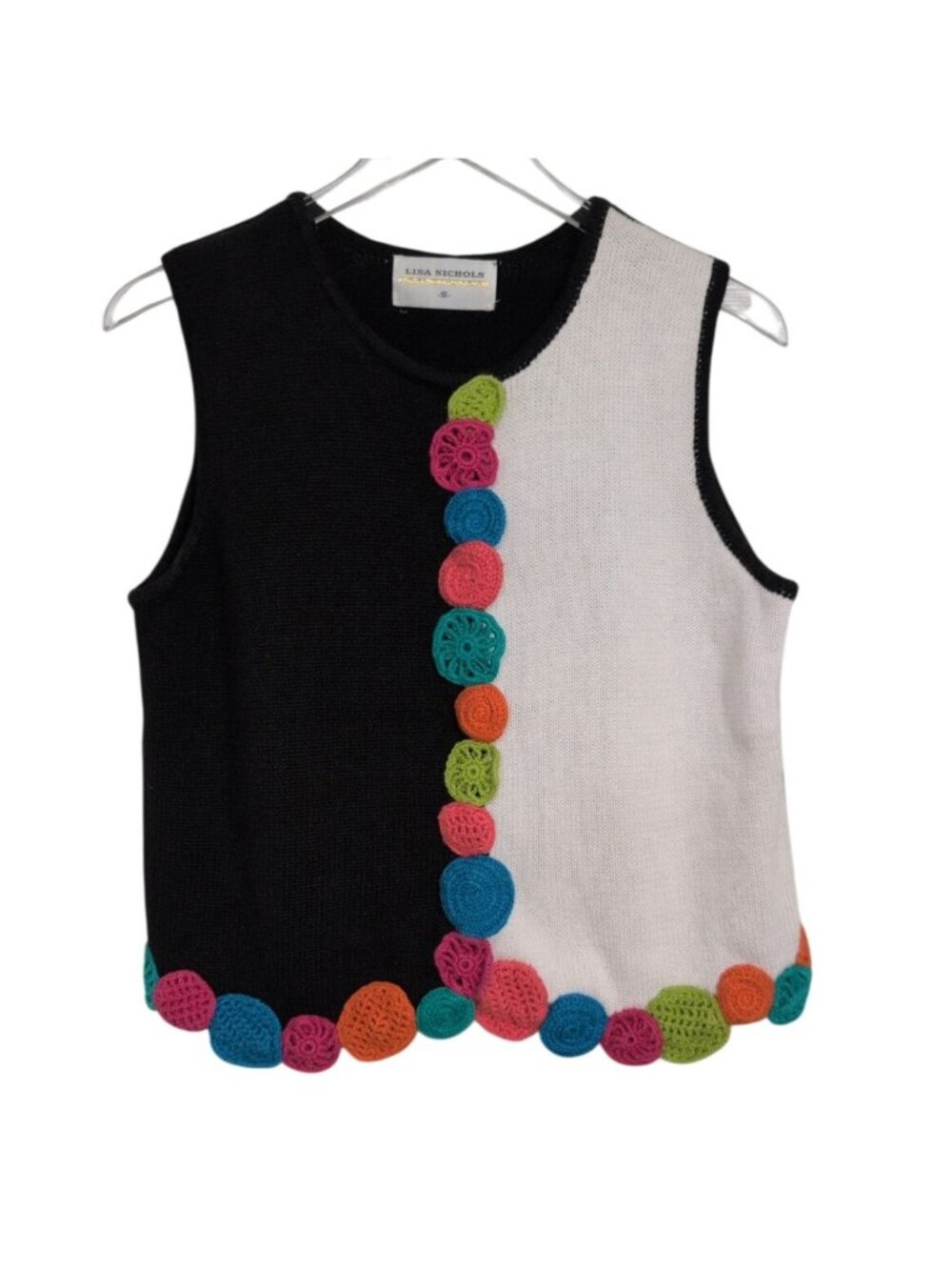 Lisa Nichols Crochet Sweater Vest Womens Size Small Grandma Whimisgoth Kidcore